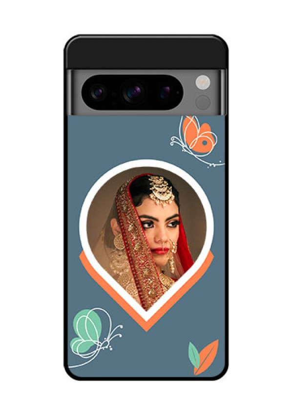 Google Pixel 8 Pro 5G Custom Glass Phone Case - Droplet Butterflies Design