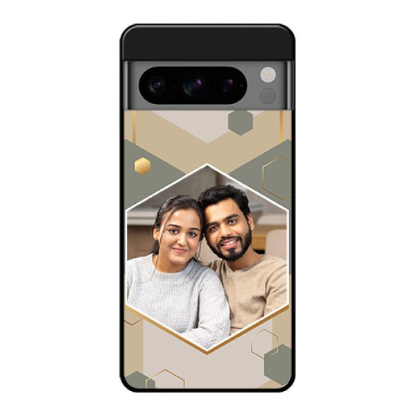 Google Pixel 8 Pro 5G Custom Glass Phone Case - Stylish Hexagon Pattern Design