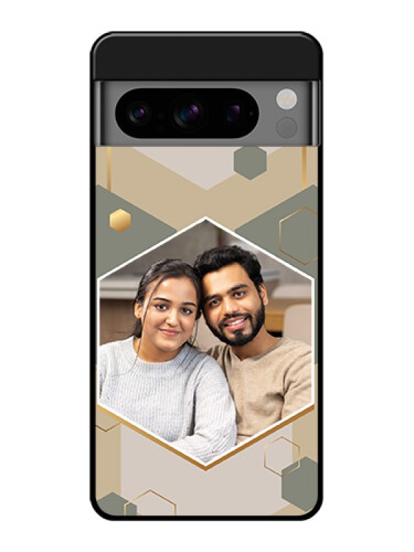 Custom Google Pixel 8 Pro 5G Custom Glass Phone Case - Stylish Hexagon Pattern Design