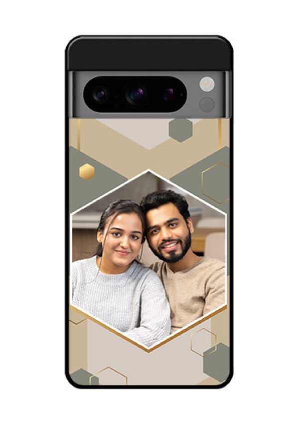 Google Pixel 8 Pro 5G Custom Glass Phone Case - Stylish Hexagon Pattern Design