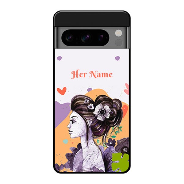 Google Pixel 8 Pro 5G Custom Glass Phone Case - Woman And Nature Design