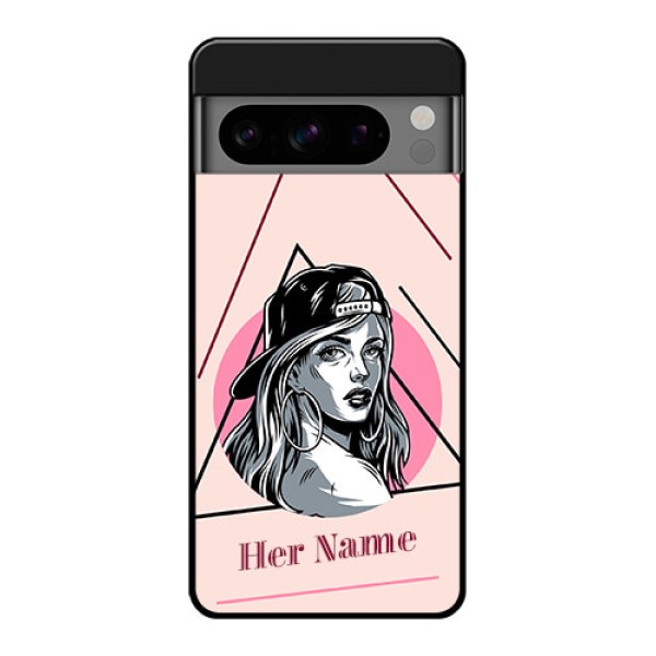Google Pixel 8 Pro 5G Custom Glass Phone Case - Rockstar Girl Design