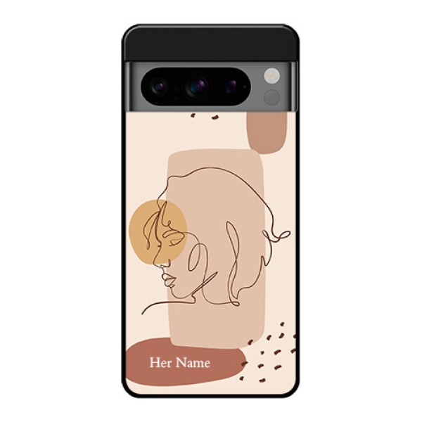 Google Pixel 8 Pro 5G Custom Glass Phone Case - Calm Woman Line Art Design