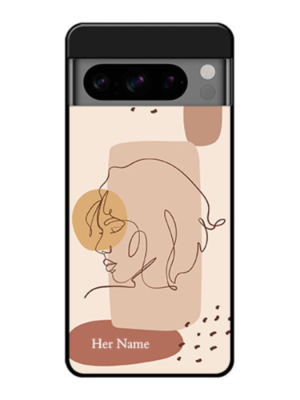 Custom Google Pixel 8 Pro 5G Custom Glass Phone Case - Calm Woman Line Art Design