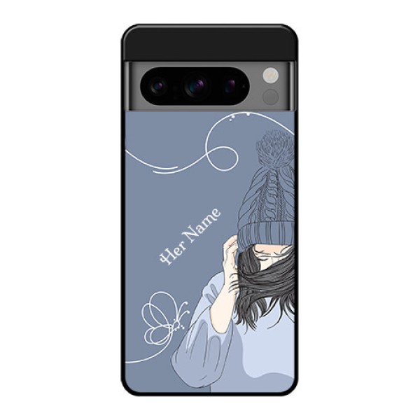 Google Pixel 8 Pro 5G Custom Glass Phone Case - Girl In Winter Outfit Design