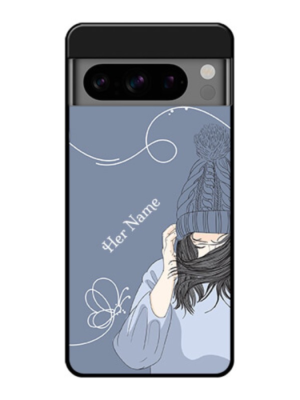 Custom Google Pixel 8 Pro 5G Custom Glass Phone Case - Girl In Winter Outfit Design