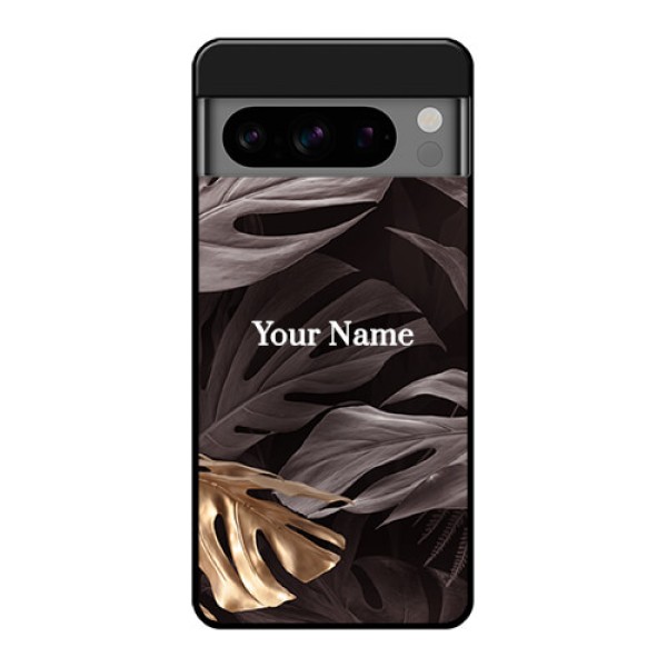 Google Pixel 8 Pro 5G Custom Glass Phone Case - Wild Leaves Digital Paint Design