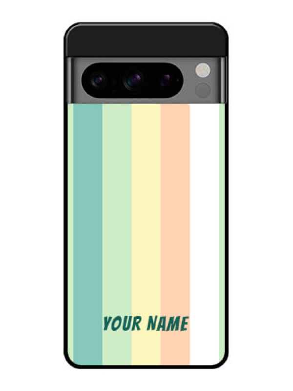 Custom Google Pixel 8 Pro 5G Custom Glass Phone Case - Multi - Colour Stripes Design