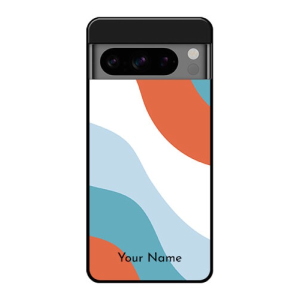 Google Pixel 8 Pro 5G Custom Glass Phone Case - Coloured Waves Design