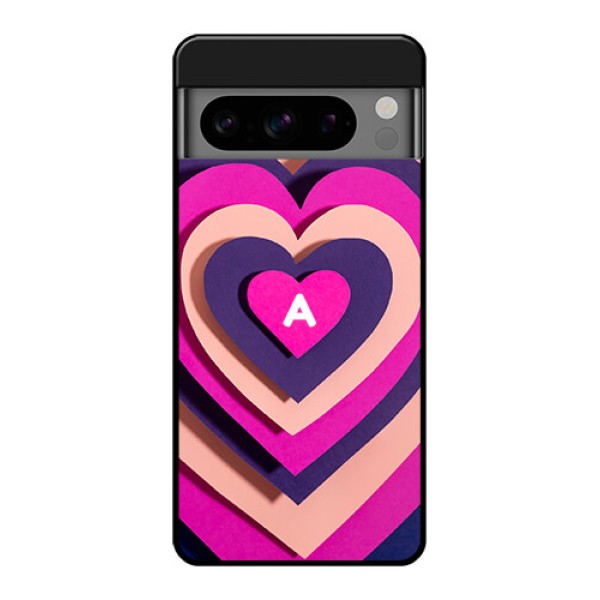 Google Pixel 8 Pro 5G Custom Glass Phone Case - Cute Heart Pattern Design