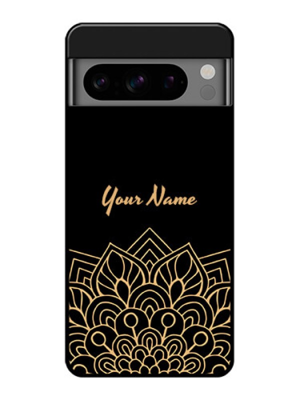 Custom Google Pixel 8 Pro 5G Custom Glass Phone Case - Golden Mandala Design