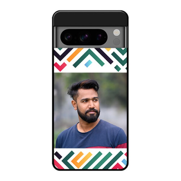 Google Pixel 8 Pro 5G Custom Glass Phone Case - Colorful Maze Pattern Design