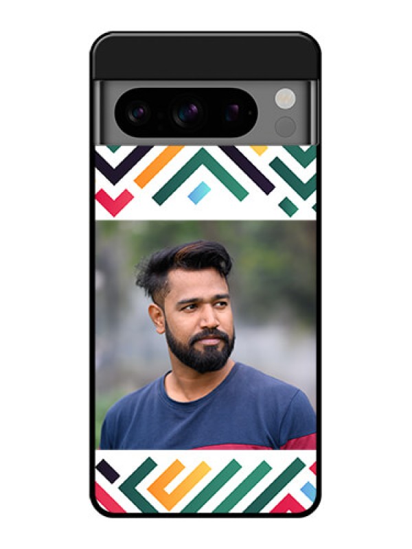 Custom Google Pixel 8 Pro 5G Custom Glass Phone Case - Colorful Maze Pattern Design