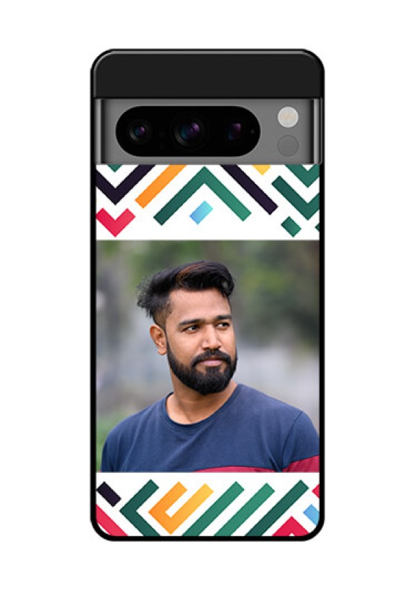 Google Pixel 8 Pro 5G Custom Glass Phone Case - Colorful Maze Pattern Design