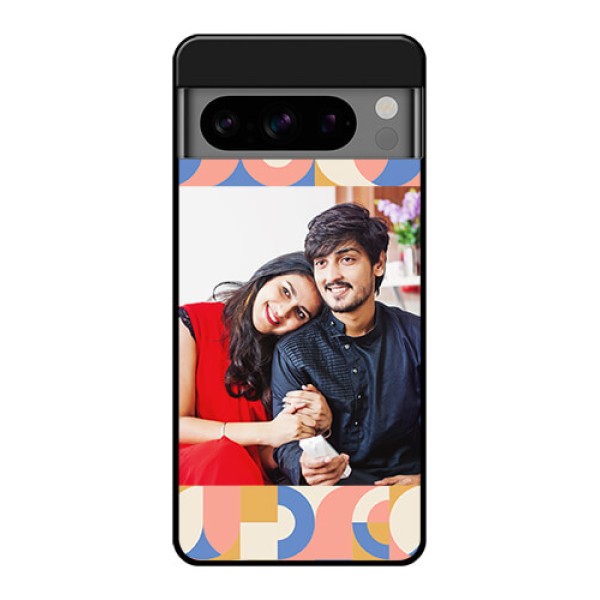 Google Pixel 8 Pro 5G Custom Glass Phone Case - Semi - Circle Maze Pattern Design