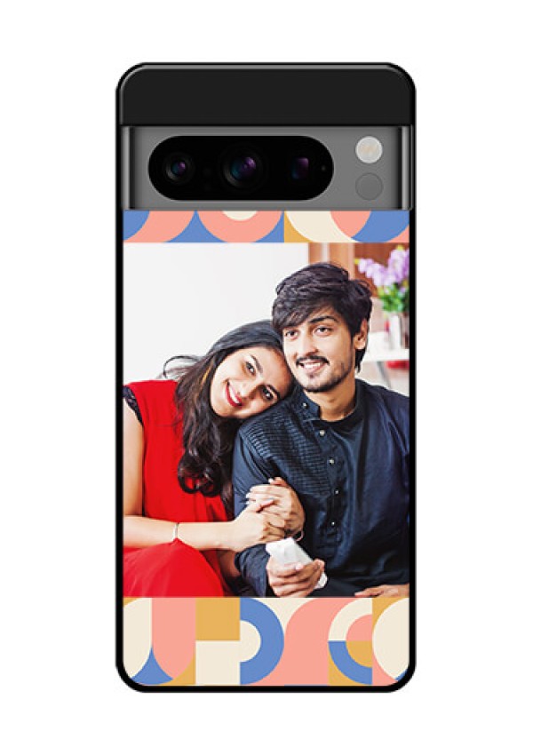 Google Pixel 8 Pro 5G Custom Glass Phone Case - Semi - Circle Maze Pattern Design