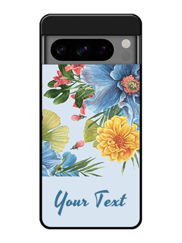 Custom Google Pixel 8 Pro 5G Custom Glass Phone Case - Stunning Watercolored Flowers Painting Design