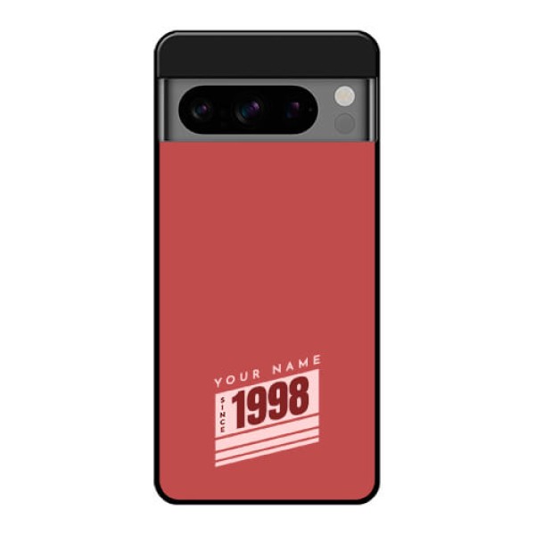 Google Pixel 8 Pro 5G Custom Glass Phone Case - Red Custom Year Of Birth Design