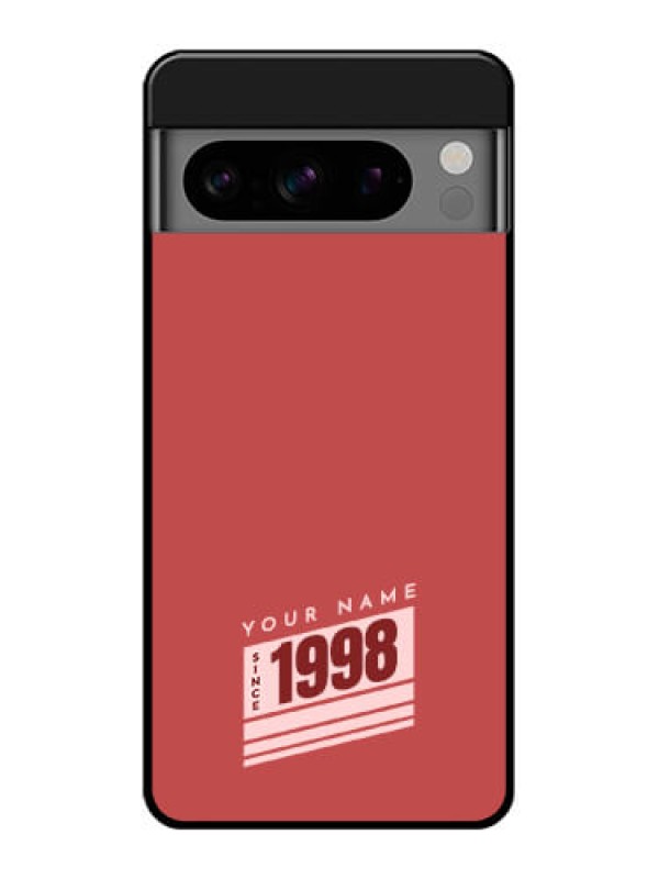 Custom Google Pixel 8 Pro 5G Custom Glass Phone Case - Red Custom Year Of Birth Design