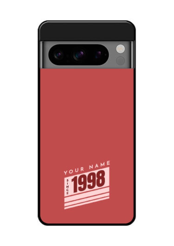 Google Pixel 8 Pro 5G Custom Glass Phone Case - Red Custom Year Of Birth Design