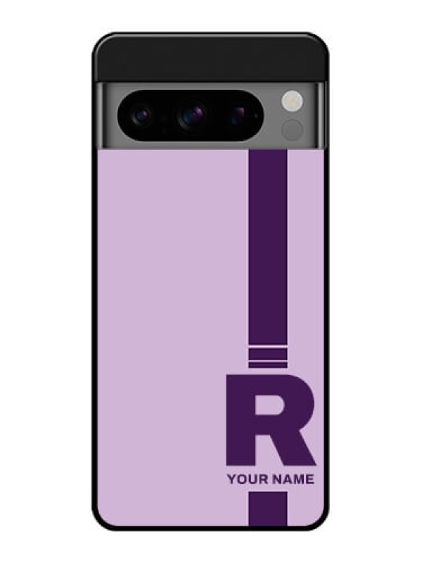 Custom Google Pixel 8 Pro 5G Custom Glass Phone Case - Simple Dual Tone Stripe With Name Design