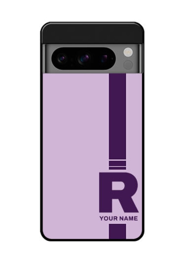 Google Pixel 8 Pro 5G Custom Glass Phone Case - Simple Dual Tone Stripe With Name Design