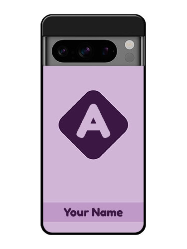 Custom Google Pixel 8 Pro 5G Custom Glass Phone Case - Custom Letter In Curved Badge Design