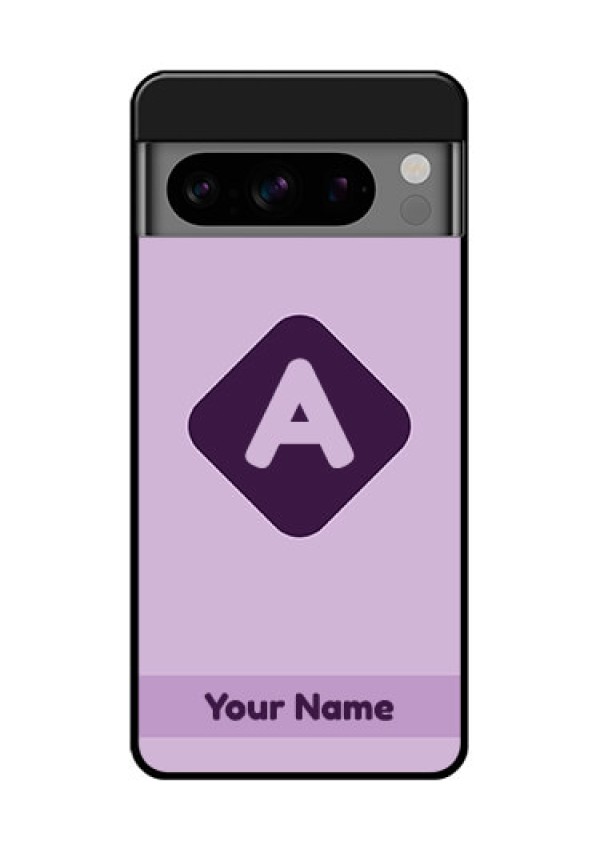 Google Pixel 8 Pro 5G Custom Glass Phone Case - Custom Letter In Curved Badge Design
