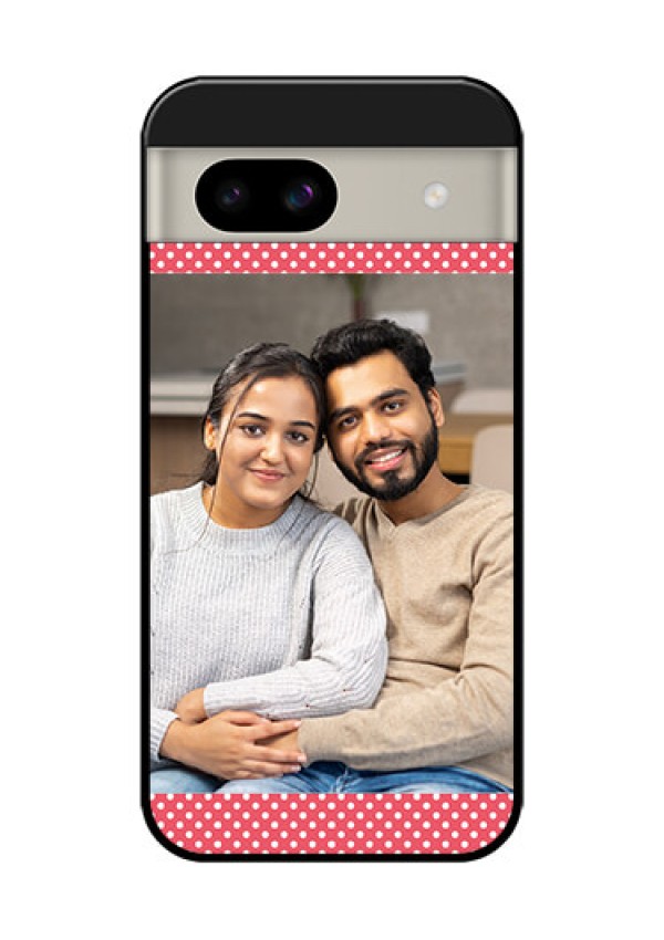 Google Pixel 8A 5G Custom Glass Phone Case - White Dotted Design