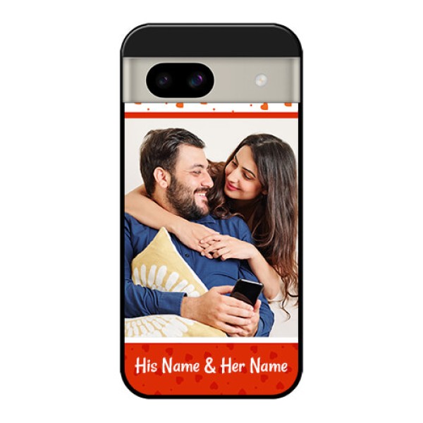 Google Pixel 8A 5G Custom Glass Phone Case - Orange Love Symbol Design