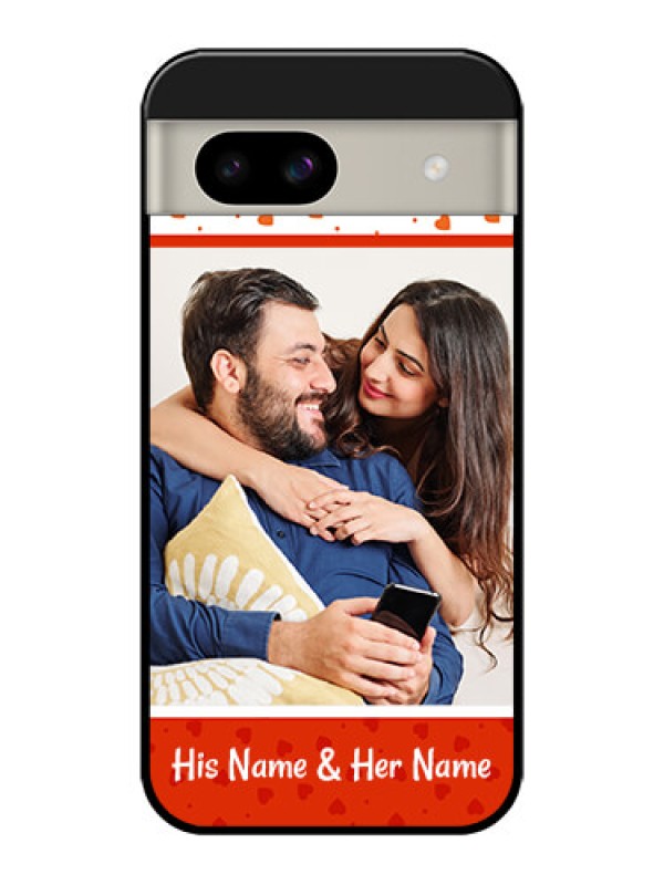 Custom Google Pixel 8A 5G Custom Glass Phone Case - Orange Love Symbol Design