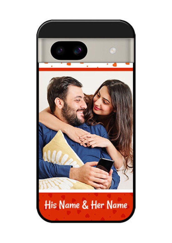 Google Pixel 8A 5G Custom Glass Phone Case - Orange Love Symbol Design