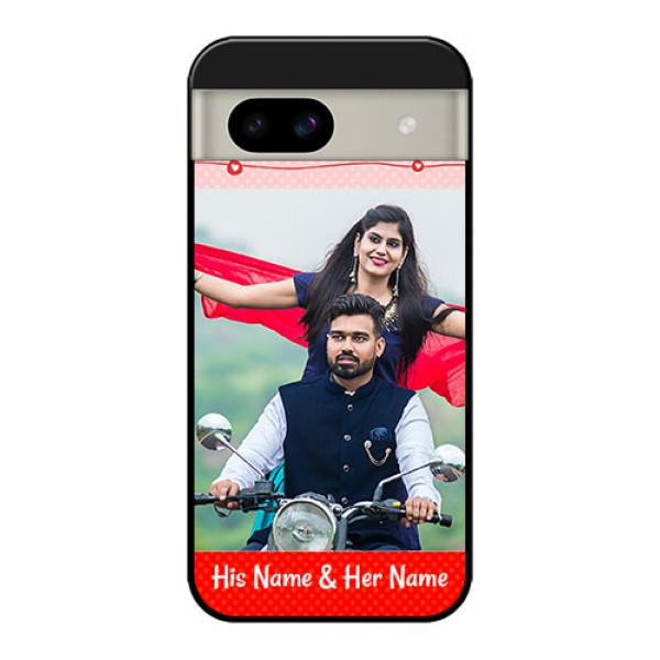Google Pixel 8A 5G Custom Glass Phone Case - Red Pattern Case Design