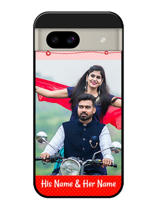 Custom Google Pixel 8A 5G Custom Glass Phone Case - Red Pattern Case Design