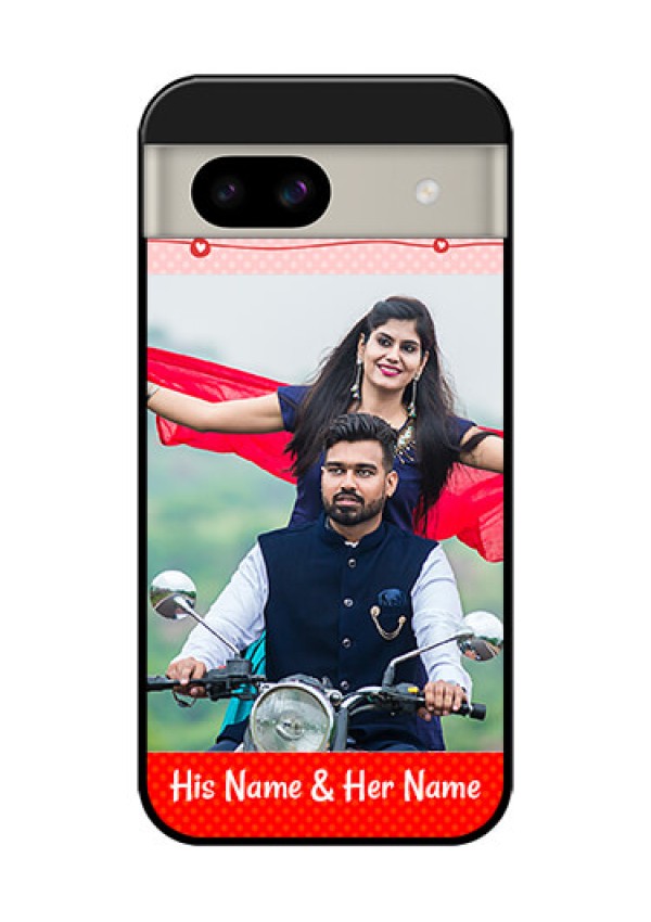 Google Pixel 8A 5G Custom Glass Phone Case - Red Pattern Case Design