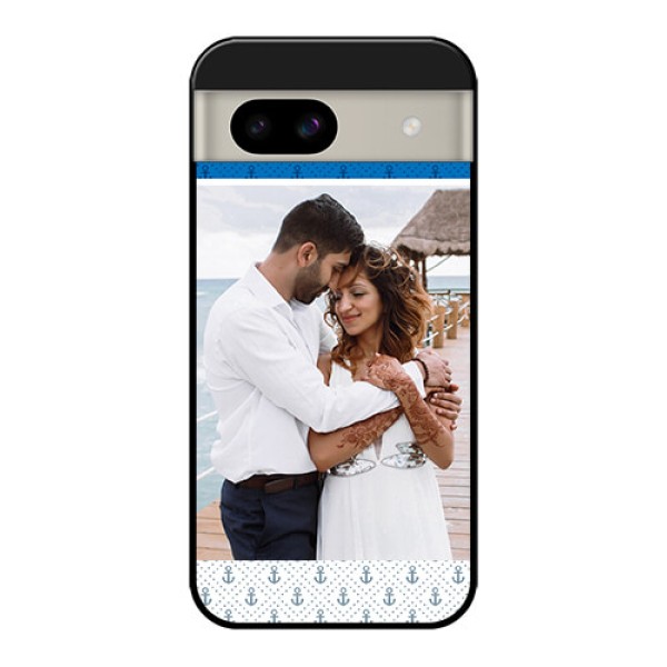 Google Pixel 8A 5G Custom Glass Phone Case - Blue Anchors Design