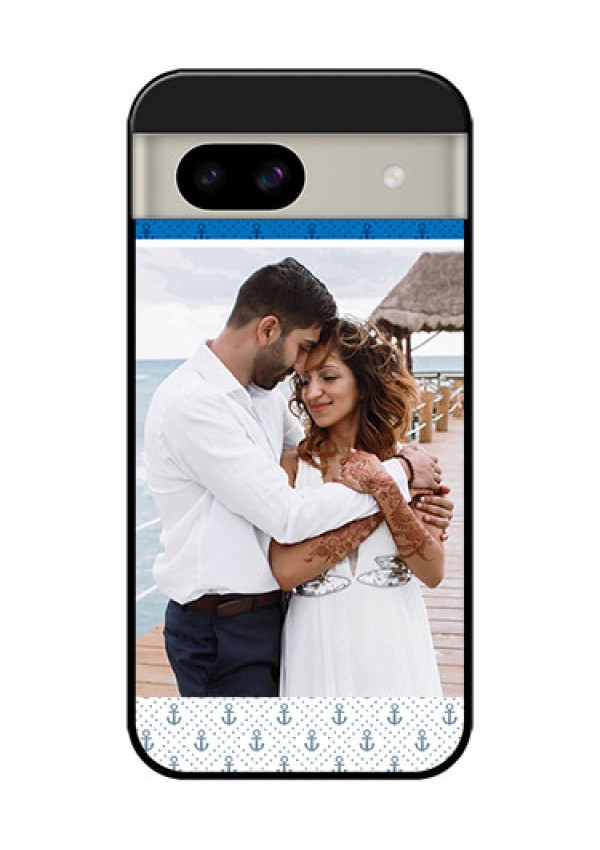 Google Pixel 8A 5G Custom Glass Phone Case - Blue Anchors Design