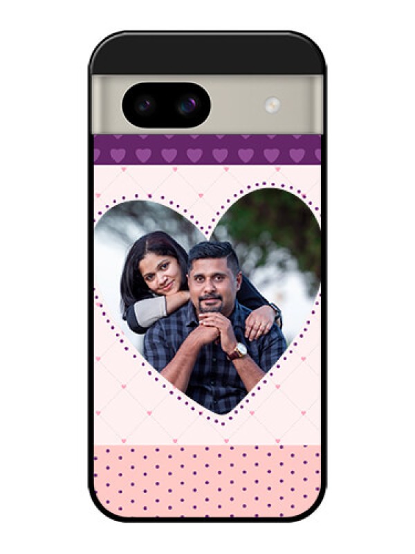 Custom Google Pixel 8A 5G Custom Glass Phone Case - Violet Love Dots Design