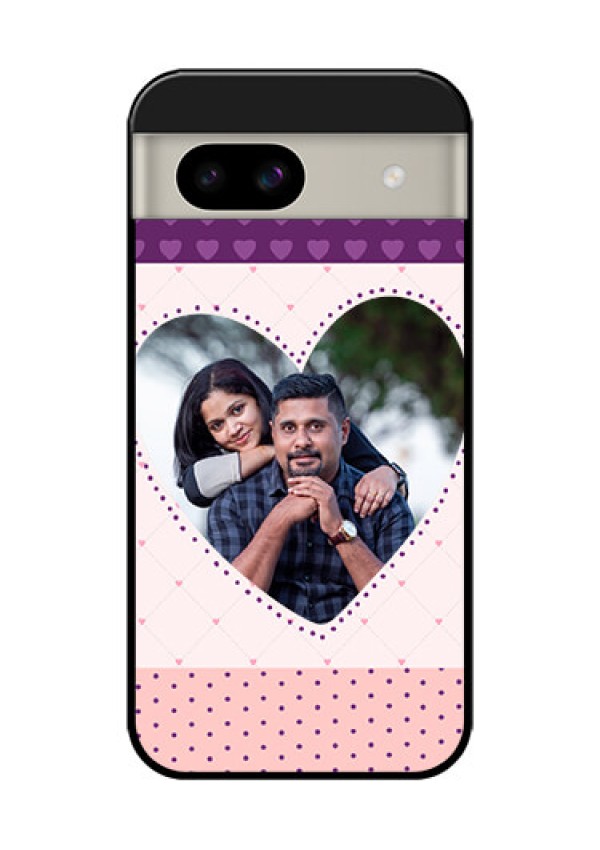 Google Pixel 8A 5G Custom Glass Phone Case - Violet Love Dots Design