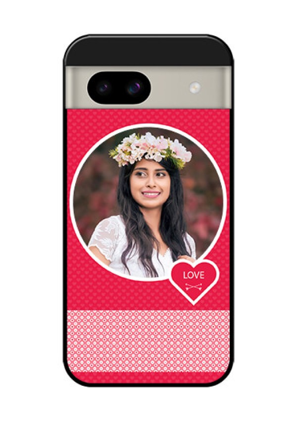 Google Pixel 8A 5G Custom Glass Phone Case - Pink Color Pattern Design