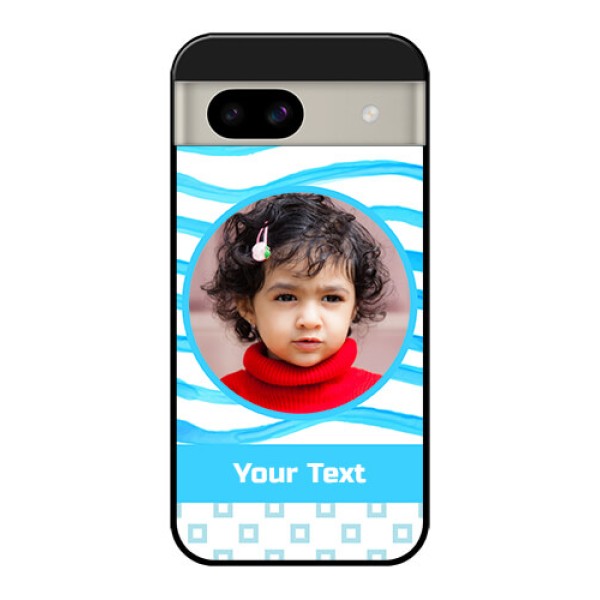 Google Pixel 8A 5G Custom Glass Phone Case - Simple Blue Case Design