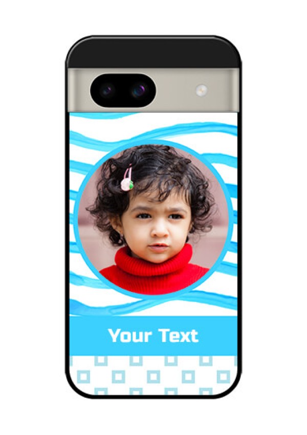 Google Pixel 8A 5G Custom Glass Phone Case - Simple Blue Case Design