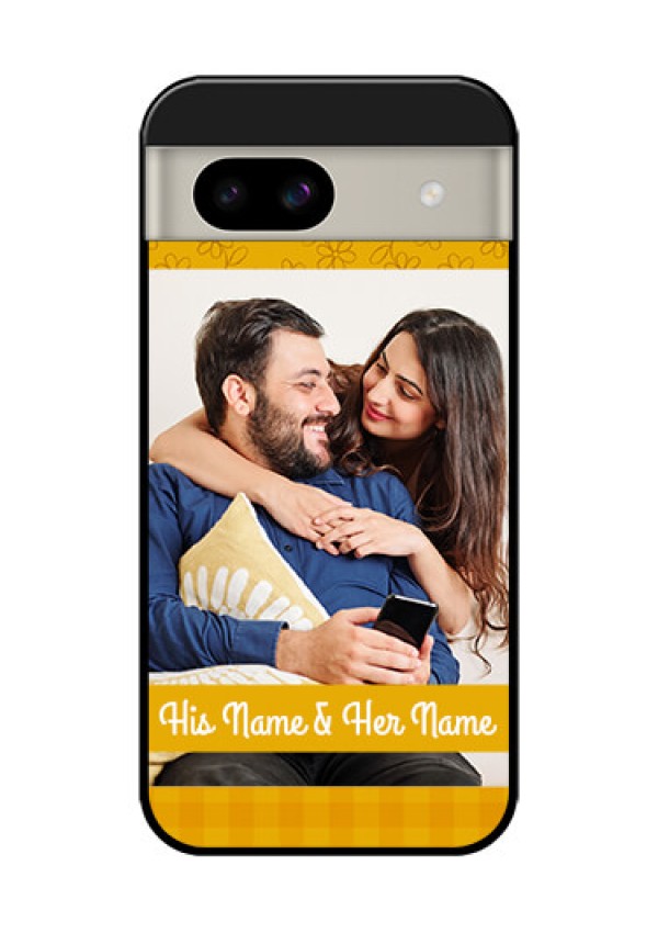 Google Pixel 8A 5G Custom Glass Phone Case - Yellow Floral Design