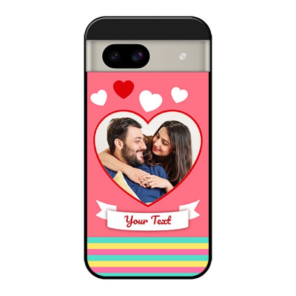 Google Pixel 8A 5G Custom Glass Phone Case - Love Shapes Doodle Design