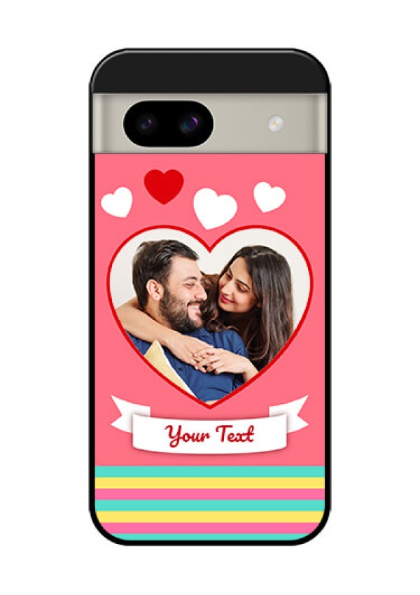 Google Pixel 8A 5G Custom Glass Phone Case - Love Shapes Doodle Design