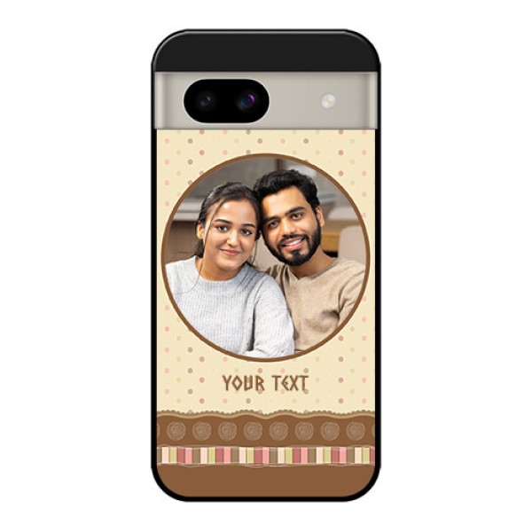 Google Pixel 8A 5G Custom Glass Phone Case - Brown Dotted Mobile Case Design