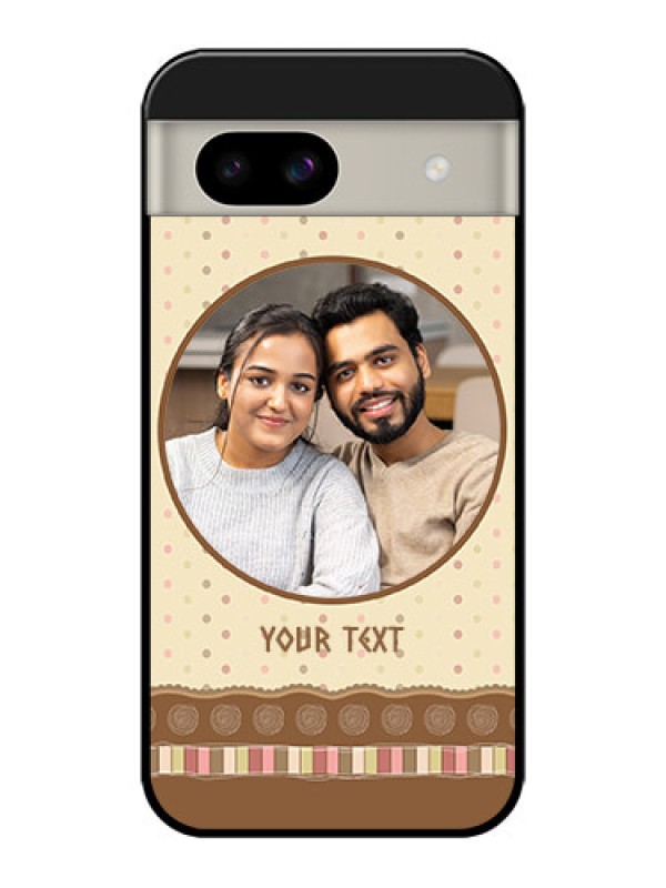 Custom Google Pixel 8A 5G Custom Glass Phone Case - Brown Dotted Mobile Case Design