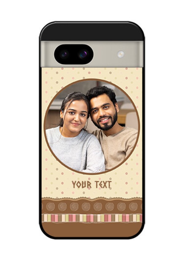 Google Pixel 8A 5G Custom Glass Phone Case - Brown Dotted Mobile Case Design