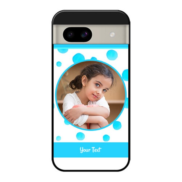 Google Pixel 8A 5G Custom Glass Phone Case - Blue Bubbles Pattern Design