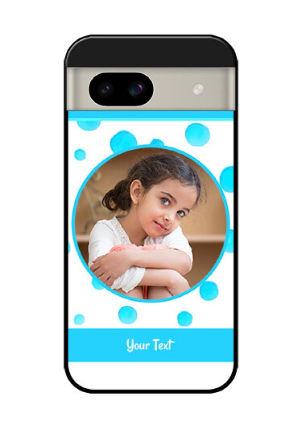 Google Pixel 8A 5G Custom Glass Phone Case - Blue Bubbles Pattern Design